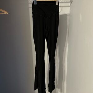 Aerie Black Flared Leggings with Stretchy Fit